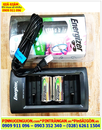 Energizer CHFC _Bộ sạc 4viên pin đại D 1.2v -Kèm sẳn 2 Pin sạc Energizer NH50-BP2 (D2500-1.2v)